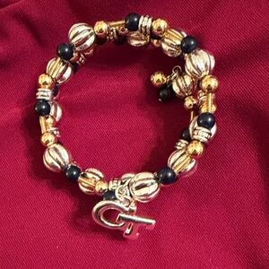 Georgia Tech Gold and Silver Beaded Bracelet